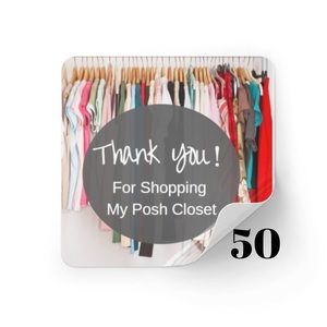 Posh Stickers For Shipping Packages (50 Count)